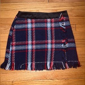 J.O.A Navy Plaid Mini Skirt